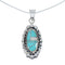 Southwest Turquoise Opal Inlay Sterling Silver Snake Chain Necklace Set JX129149